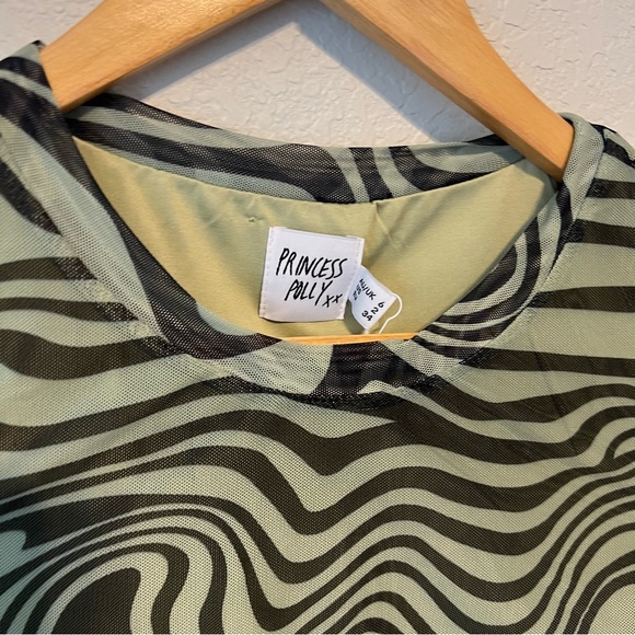 NWT Princess Polly Ayden Green Zebra Dress 2 - Picture 5 of 8